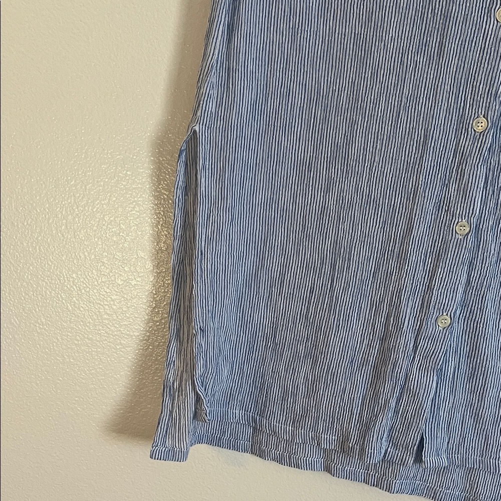 Lauren Ralph Lauren Crushed Cotton Sleeveless Camp Shirt - Size Small - Picture 6 of 6